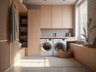 laundry room for home interior architecture with a minimalist style
