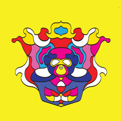 Simpanse Ornament Doodle Artwork