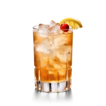 John Collins cocktail Isolated on White. Generative AI
