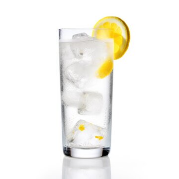 Tom Collins cocktail Isolated on White. Generative AI