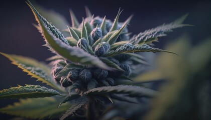 Marijuana buds close-up weed background concept generative ai