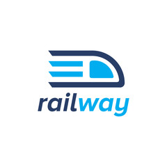 bullet train railway speed logo design