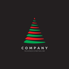 Christmas Tree Pyramid Tower Vector Graphic Logo