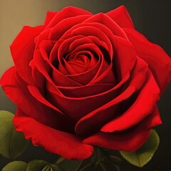 Red rose macro, rose flower background.  Generative Ai.