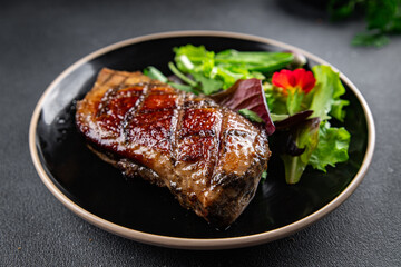 duck breast roasted meat poultry meal food snack on the table copy space food background rustic top view