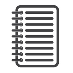 Spiral notebook vector icon in line style.