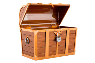 Empty Treasure Chest, 3D rendering