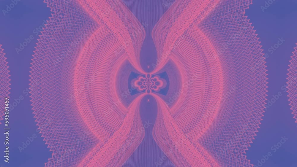 Poster Elegant wire symmetrical structure. 3d rendering seamless loop animation 4K