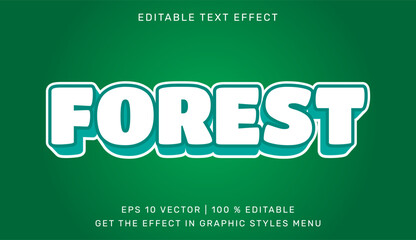 Forest editable text effect in 3d style