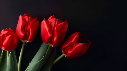 Fototapeta premium beautiful tulips on background. Valentine Day Concept. Generative AI