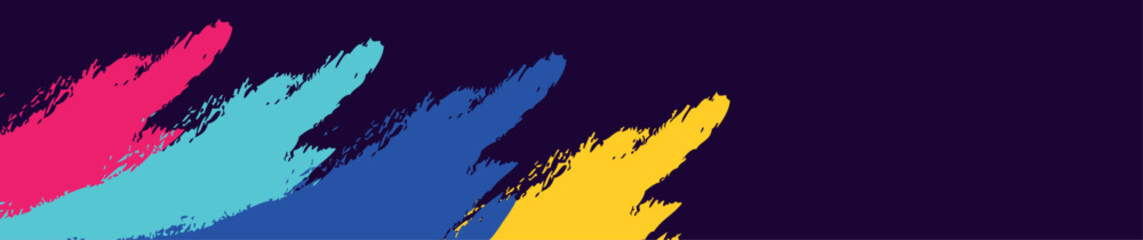 Watercolor art cover template set. Wallpaper design with brush, pink, blue, red, yellow color, brush stroke. Abstract illustration for prints, wall art and invitation card, banner