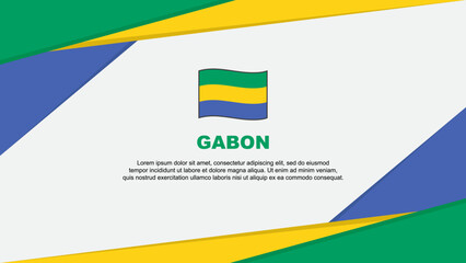 Gabon Flag Abstract Background Design Template. Gabon Independence Day Banner Cartoon Vector Illustration. Gabon