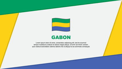Gabon Flag Abstract Background Design Template. Gabon Independence Day Banner Cartoon Vector Illustration. Gabon Banner