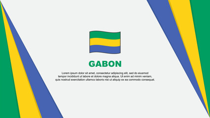 Gabon Flag Abstract Background Design Template. Gabon Independence Day Banner Cartoon Vector Illustration. Gabon Flag