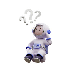 Naklejka premium 3D astronaut is asking