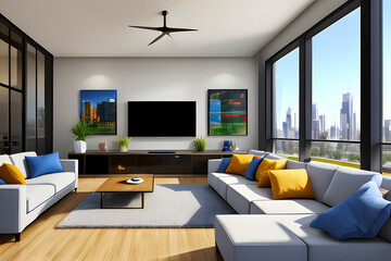 luxurious apartment interior illustration