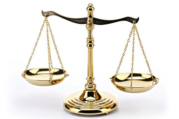 Balanced Gold Scale - Symbolizing Justice, Law, and Decisions. Generative Ai