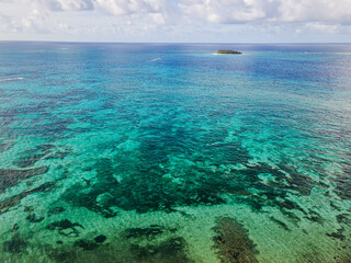 aerial view of san andres island in Colombia, sea of ​​seven colors
