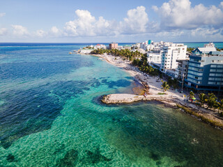 aerial view of san andres island in Colombia, sea of ​​seven colors
