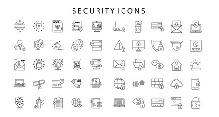 SECURITY ICONS - obrazy, fototapety, plakaty