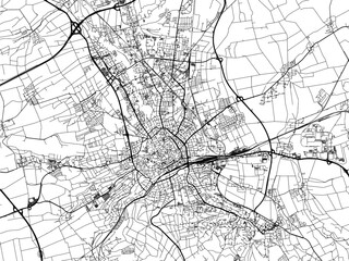 Vector road map of the city of  Erfurt in Germany on a white background.