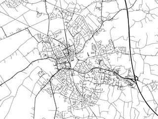 Vector road map of the city of  Elmshorn in Germany on a white background.