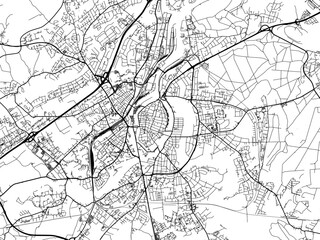 Vector road map of the city of  Lubeck in Germany on a white background.