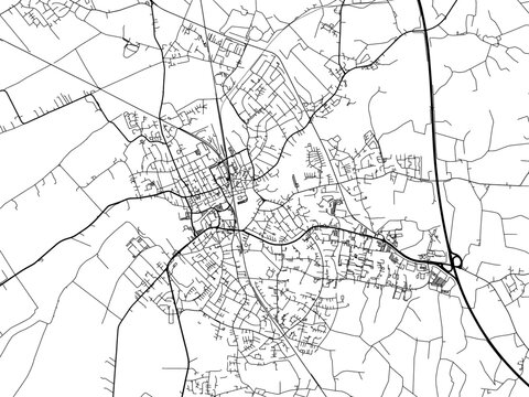 Vector road map of the city of  Elmshorn in Germany on a white background.