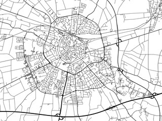 Vector road map of the city of  Soest in Germany on a white background.