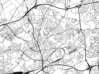 Vector road map of the city of  Bottrop in Germany on a white background.