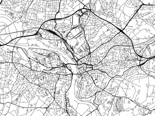 Vector road map of the city of  Mulheim in Germany on a white background.