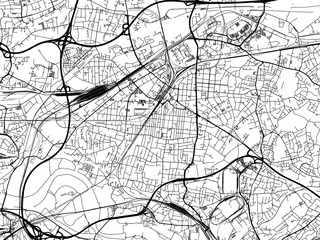 Vector road map of the city of  Oberhausen in Germany on a white background.