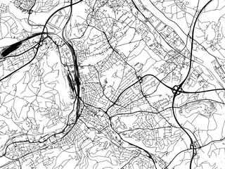 Vector road map of the city of  Hagen in Germany on a white background.