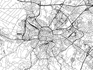 Vector road map of the city of  Aachen in Germany on a white background.