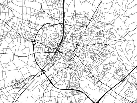 Vector road map of the city of  Herford in Germany on a white background.