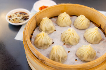 Chinese food xiao long bao steamed soup dumpling bun