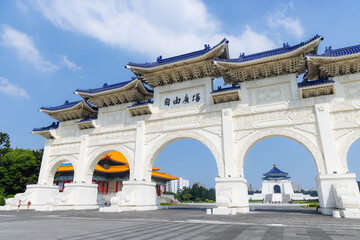 Chiang Kai Shek memorial hall at Liberty Square in Taipei city of Taiwan