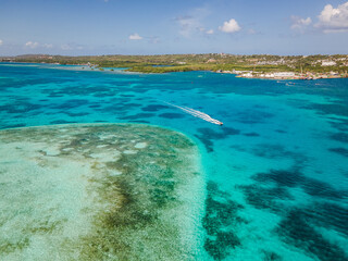 aerial view of san andres island in Colombia, sea of ​​seven colors
