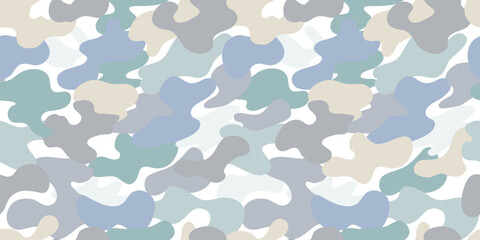Seamless pattern with camouflage. Vector illustration for card, banner, invitation, social media post, poster, mobile apps, advertising.   © Pompon Studio