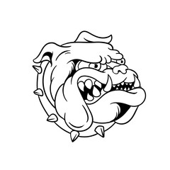 Hand drawn illustration of cute dog head outline