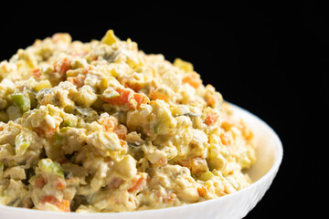 Olivier russian salad - a classic recipe with mayonnaise, an incredible taste, homemade recipe.