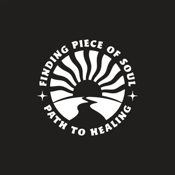 Rays of sunshine for meditation and mental health logo design inspiration