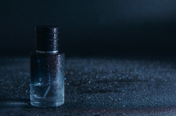 luxury perfume bootle on black background