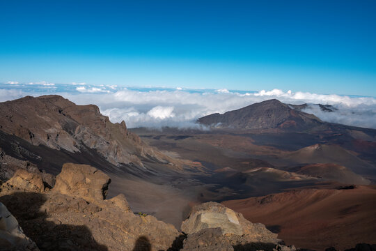 Extraordinary landscapes around the crater of the Haleakala volcano crater, Haleakala National Park, Maui, Hawaii, USA