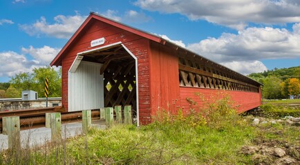 Paper Mill covered bridge  near Paper Mill Village, Vermont.