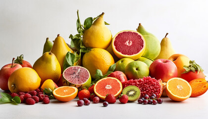 Naklejka na ściany i meble Vibrant citrus collection, ripe and juicy fruit generated by AI