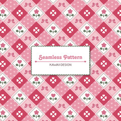 pattern with hearts and flowers
