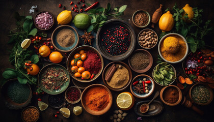 Spice bowl a variation of healthy seasoning generated by AI