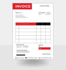Business invoice form template. money bills or price invoices and payment agreement design templates. Tax form, bill graphic or payment receipt page