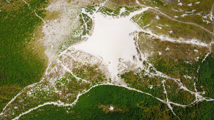 slopes of sand dunes in summer in Ireland, top view. Beautiful Irish hills, landscape. Famous Irish...